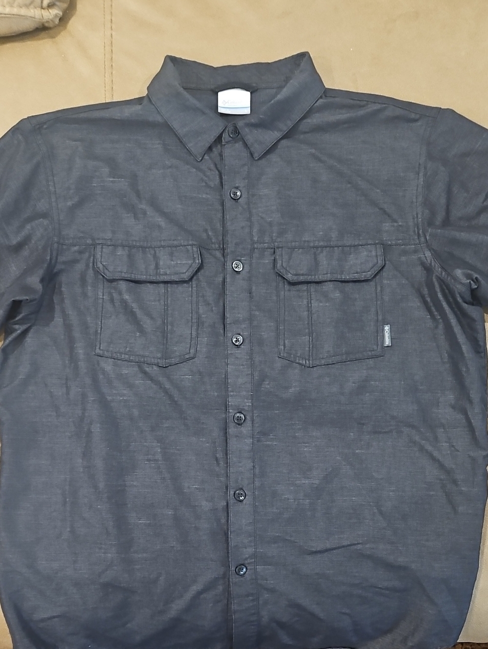 Columbia Men's Omni-Wick Black Button-Down Shirt with Chest Pockets